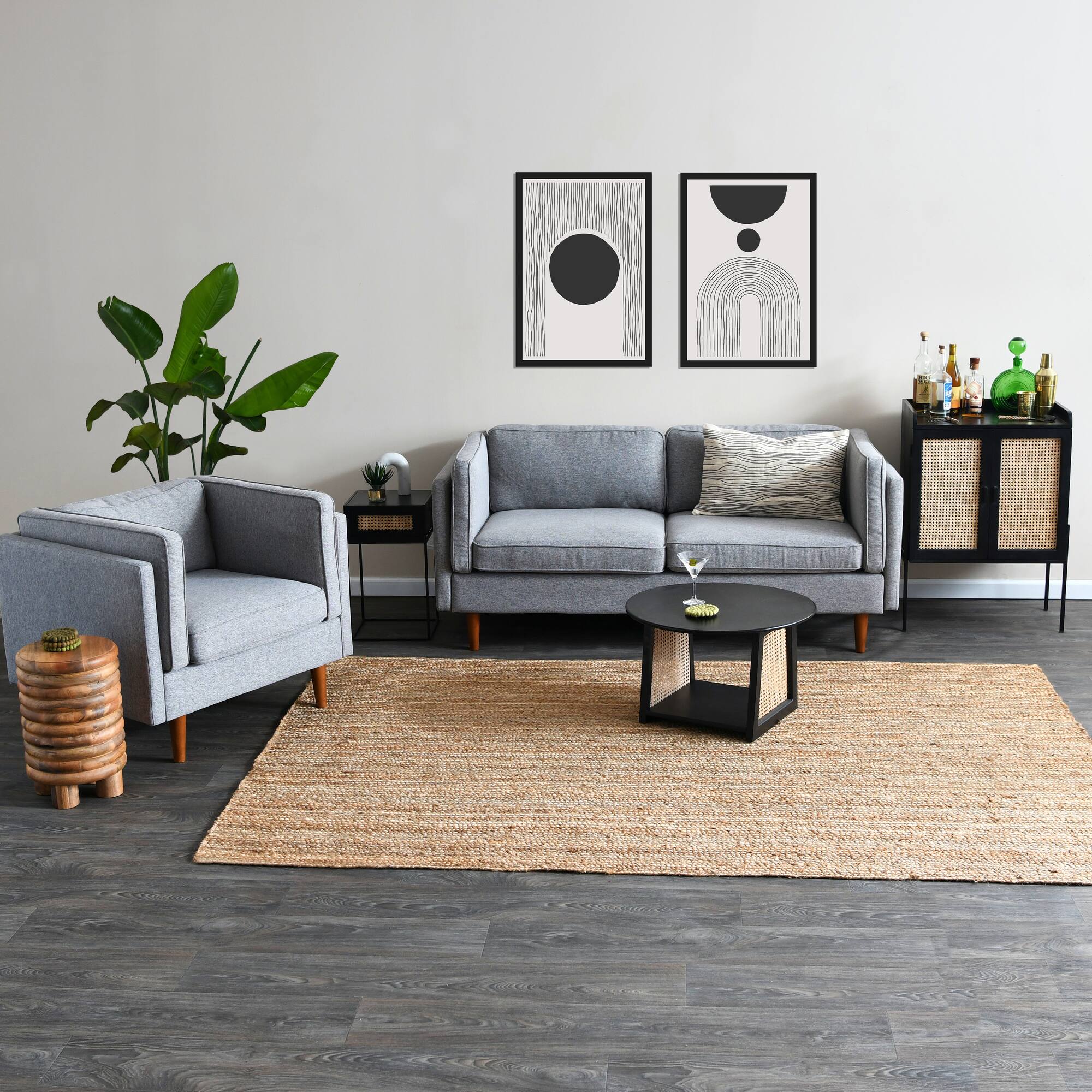 Hello Honey® 22" Black Cane & Mango Wood End Table